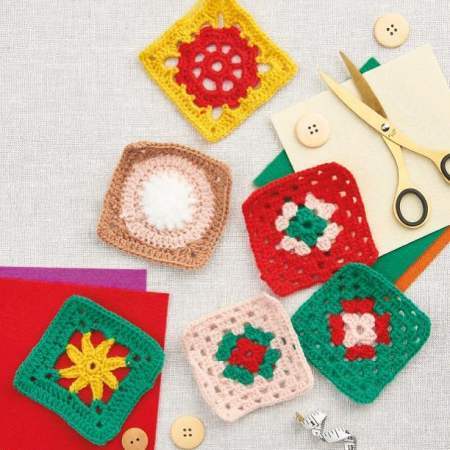Christmas Granny Squares crochet Pattern