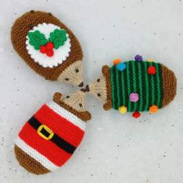 Christmas Hedgehog Gift Bags Knitting Pattern Knitting Pattern
