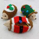 Christmas Hedgehog Gift Bags Knitting Pattern Knitting Pattern