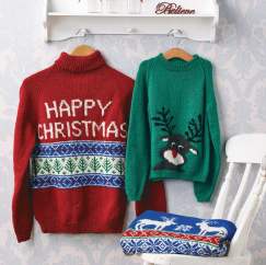 Adult & Children’s Christmas Jumper Knitting Pattern Pack - Knitting Pattern
