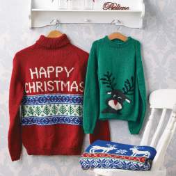 Adult & Children’s Christmas Jumper Knitting Pattern Pack Knitting Pattern