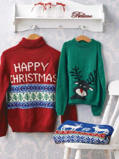 Adult & Children’s Christmas Jumper Knitting Pattern Pack