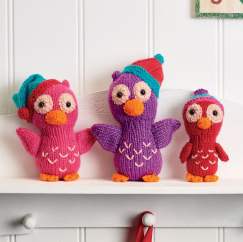 Christmas Owl Family Knitting Pattern - Knitting Pattern