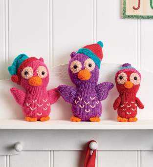 Christmas Owl Family Knitting Pattern Knitting Pattern