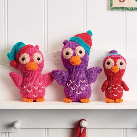 Christmas Owl Family Knitting Pattern Knitting Pattern