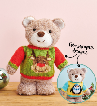 Christmas Eve Teddy Bear Knitting Pattern