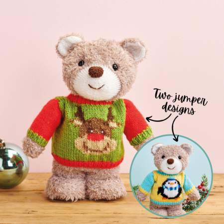 Christmas Eve Teddy Bear Knitting Pattern