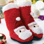 Children’s Santa Slipper Socks Pattern Knitting Pattern