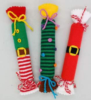 Christmas Cracker Sweet Tube Cover Knitting Patterns Knitting Pattern