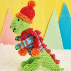 Christmas T-rex Dinosaur Knitting Pattern