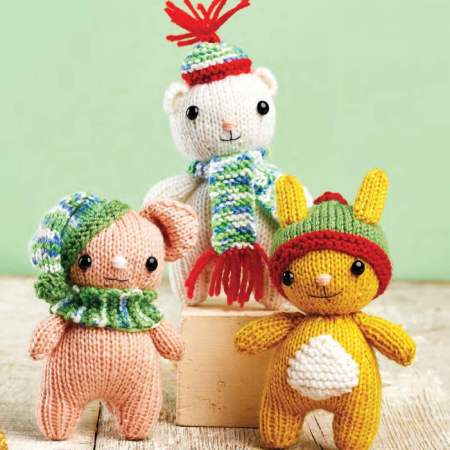 Cuddly Christmas Teddy Trio Knitting Pattern Knitting Pattern
