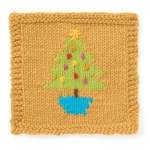 Christmas Tree Motif Square Knitting Pattern Knitting Pattern