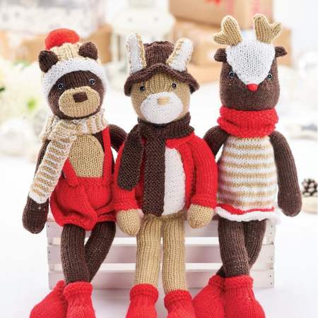 Christmas cuddly toy set Knitting Pattern