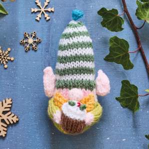Christmas Gonk (Gnome) Wreath Part Five Knitting Pattern