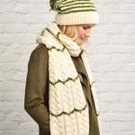 Chunky Stripe Hat and Scarf Knitting Pattern