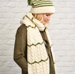 Chunky Stripe Hat and Scarf Knitting Pattern
