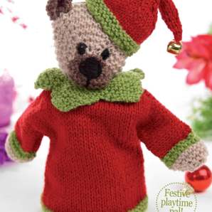 Classic Christmas Teddy Bear Knitting Pattern
