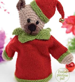 Classic Christmas Teddy Bear Knitting Pattern