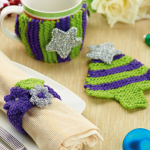Knit in a Night Christmas Tree Coasters Knitting Pattern