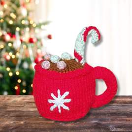 Hot Cocoa Mug Chocolate Orange Cover Pattern Knitting Pattern