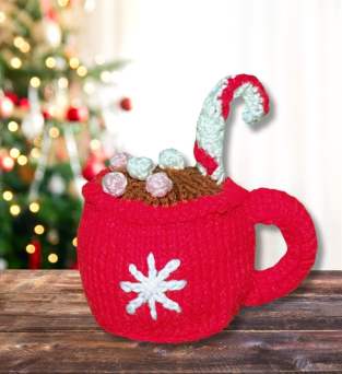 Hot Cocoa Mug Chocolate Orange Cover Pattern Knitting Pattern