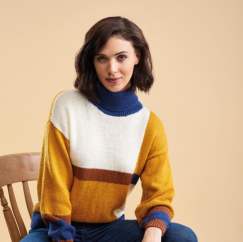 Colour block sweater Knitting Pattern