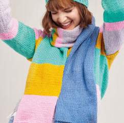 Learnalong Part One: Striped Colourblock Scarf - Knitting Pattern