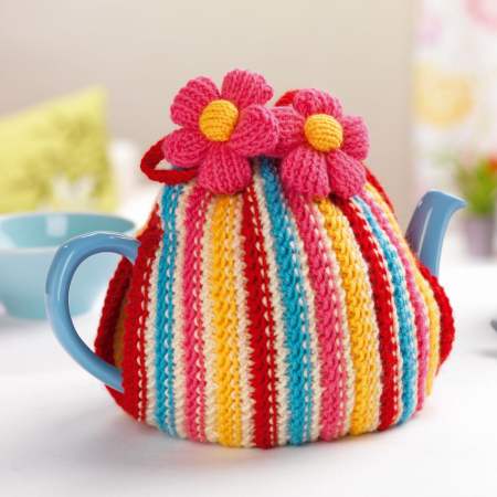 Flower Stripe Tea Cosy Knitting Pattern Knitting Pattern