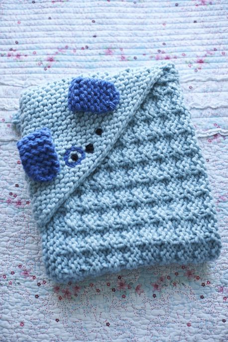 Puppy Snuggle Blanket - Free Knitting Patterns - - Let's Knit Magazine