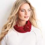 Cowl with corsage Knitting Pattern