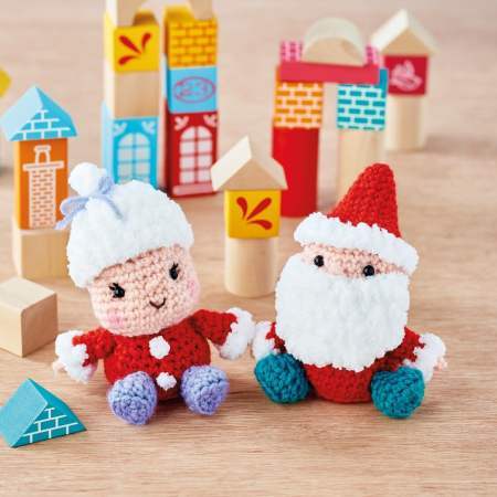 Mini Mr & Mrs Claus crochet Pattern