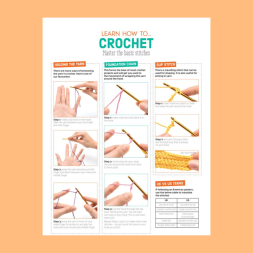How To Crochet Printable Guide: Beginner Crochet Stitches Knitting Pattern
