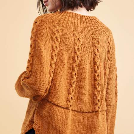 Curved Yoke Cable Sweater Knitting Pattern | Knitting Patterns