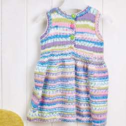 Baby Knitting Pattern: Button Up Baby Dress Knitting Pattern