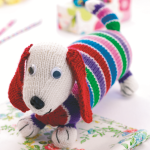 Stripy Dachshund Sausage Dog Toy Knitting Pattern Knitting Pattern