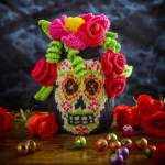 Day of the Dead Storage Jar Halloween Knitting Pattern Knitting Pattern