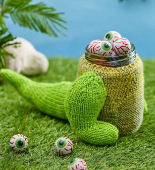 Dinosaur Storage Jar Halloween Knitting Pattern Knitting Pattern