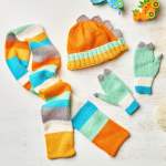 Children’s Dinosaur Hat, Scarf and Mittens Knitting Pattern Knitting Pattern
