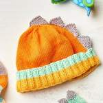 Children’s Dinosaur Hat, Scarf and Mittens Knitting Pattern Knitting Pattern