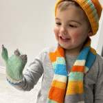 Children’s Dinosaur Hat, Scarf and Mittens Knitting Pattern Knitting Pattern
