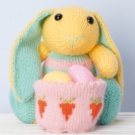 Easter Bunny With Gift Basket Knitting Pattern