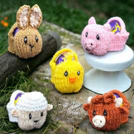 Easter Farm Animal Egg Baskets Knitting Pattern Knitting Pattern