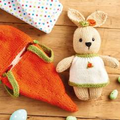 Easter Rabbit in Carrot Bed Knitting Pattern