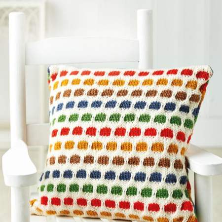 Spots & Stripes Cushion Cover Project Knitting Pattern