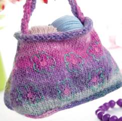 Embroidered Flower Bag Knitting Pattern - Knitting Pattern