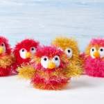 Eyelash Yarn Penguin Chicks Toy Knitting Pattern Knitting Pattern