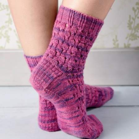 BONUS BRITISH PATTERN: Eyelet Rib Socks Knitting Pattern