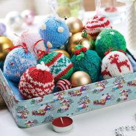 Festive Fair Isle Bauble Decorations Knitting Pattern Knitting Pattern