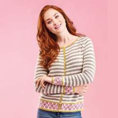 Fair Isle Border Cardigan Knitting Pattern - Knitting Pattern