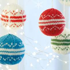 Fair Isle Christmas Baubles Knitting Pattern